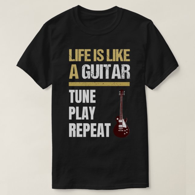 Guitar citerar Livsofferter Guitar Cites for Life T Shirt (Design framsida)