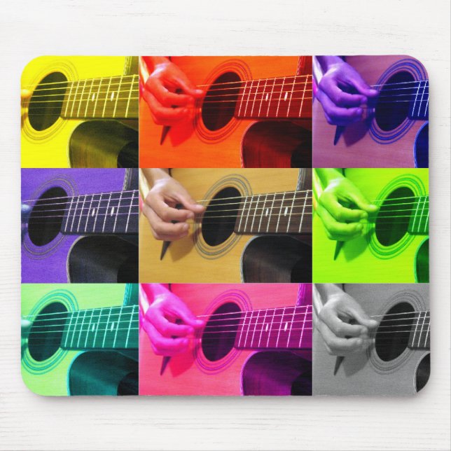 Guitar Collage of Färg Mousepad Musmatta (Framsidan)