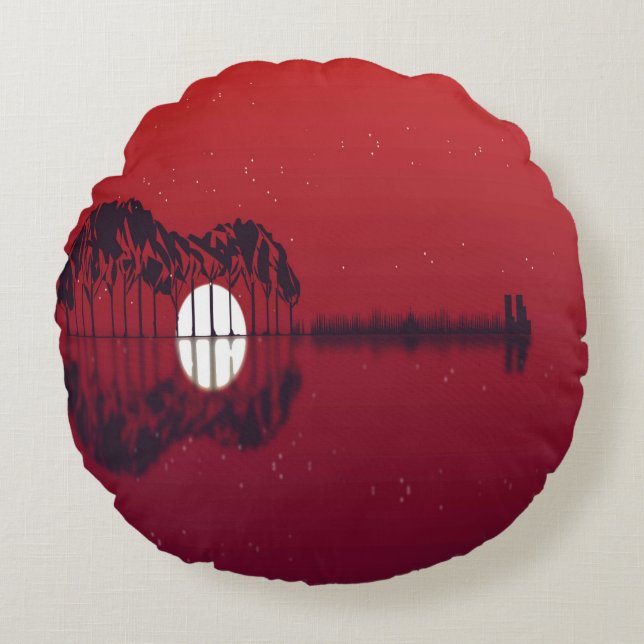 Guitar Cove Rund Kudde (Framsidan)