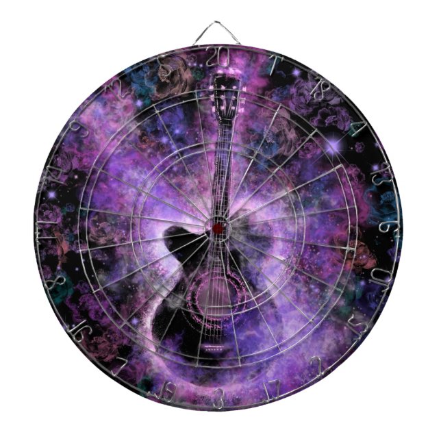Guitar Dart Board Lila - Magic Ljud Darttavla (Framsidan)