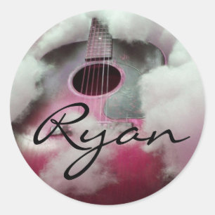 Guitar-dekaler för namn RYAN Runt Klistermärke