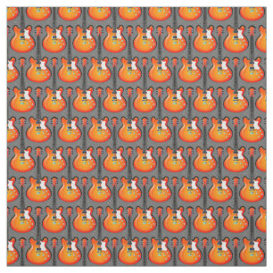Guitar Design Fabric Tyg