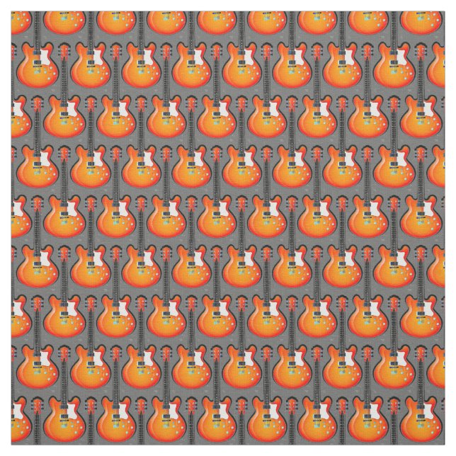 Guitar Design Fabric Tyg (Provkarta)