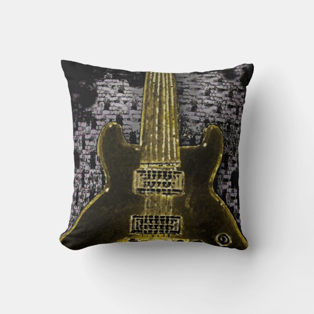 Guitar-design på fyllning kudde (Framsida)