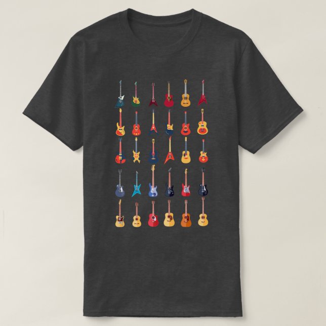 Guitar Different Guitars Music Älskare Funny Gift  T Shirt (Design framsida)