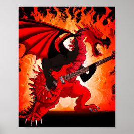 Guitar Dragon Wall Art Poster