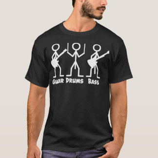 Guitar Drums Bass (vit) T-Shirt