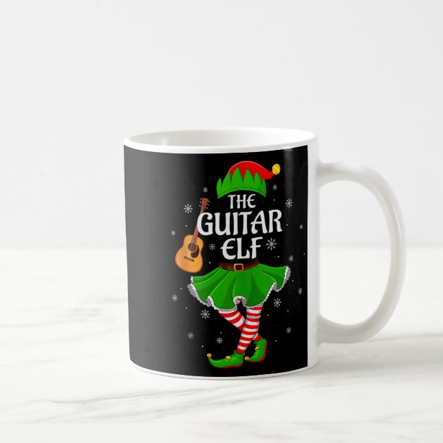 Guitar Elf Christmas Family Girls Women Elf Squad  Kaffemugg (Höger)