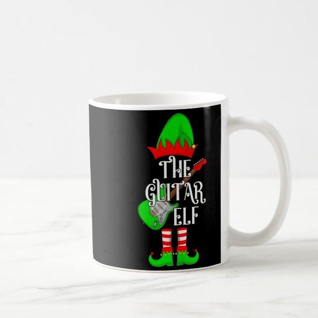 Guitar Elf Christmas Pajamas Matching Family Elf S Kaffemugg (Höger)