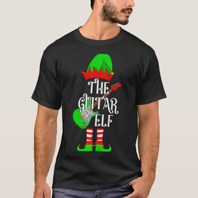 Guitar Elf Christmas Pajamas Matching Family Elf S T Shirt (Framsida)