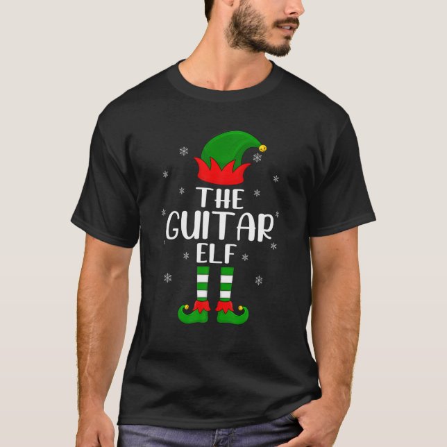 Guitar Elf-matchningsfamiljen Xma i Party vid jul T Shirt (Framsida)