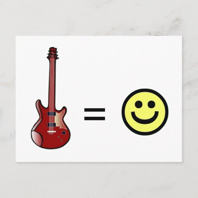 Guitar Equals Happity Vykort (Framsida)