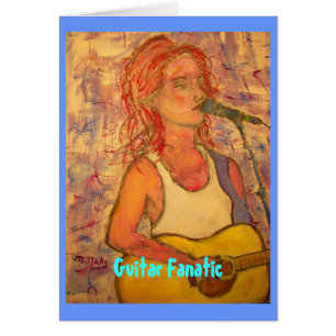 Guitar Fanatic Girl Hälsningskort