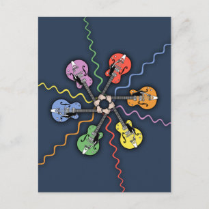 Guitar Färg Wheel Vykort