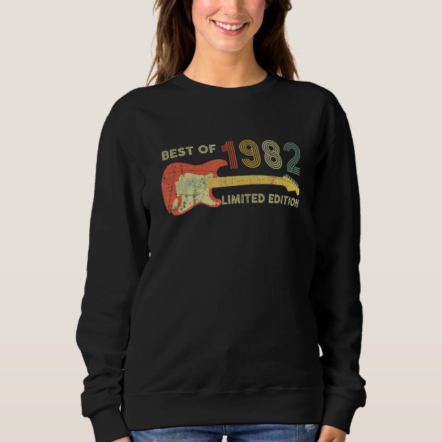 Guitar Fars dag Pappa bästa vid 1982 års 40:e föde T Shirt (Framsida)