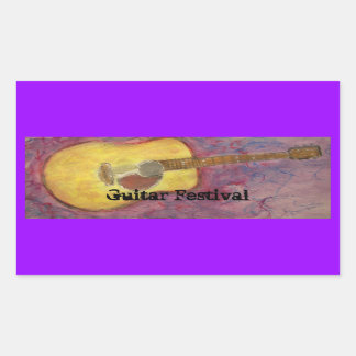 Guitar Festival Rektangulärt Klistermärke