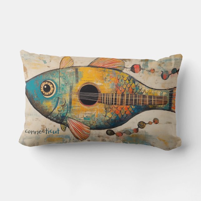 Guitar Fish Dekorativ kudde (Baksida)