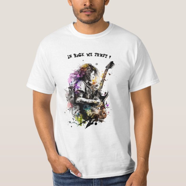 Guitar fläkt de musique sten t shirt (Framsida)