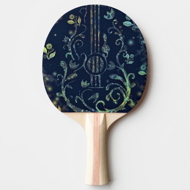 Guitar Flowers Ping Pong Paddle Pingisracket (Framsidan)