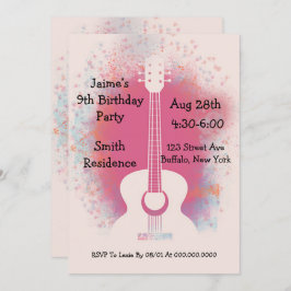 Guitar Födelsedagsfest Inbjudningar