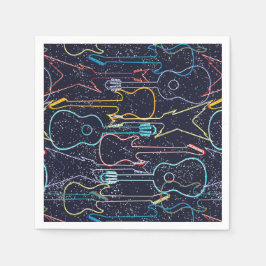 Guitar Födelsedagsfest Music Pappersservett