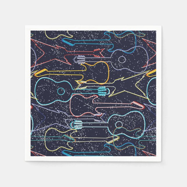 Guitar Födelsedagsfest Music Pappersservett (Framsidan)