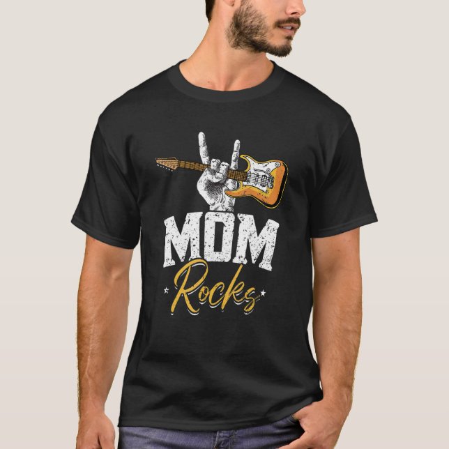 Guitar för det elektroniska Sten i mamma Sten Rock T Shirt (Framsida)
