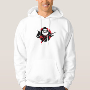 Guitar för det tunga Metall Jultomten som spelar u Hoodie