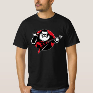 Guitar för det tunga Metall Jultomten som spelar u T Shirt