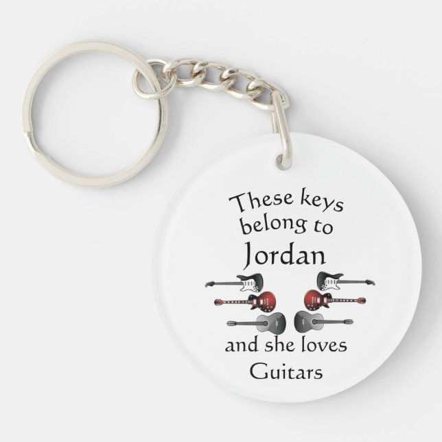 Guitar för eget namn för nycklar Kärlek (Framsidan)