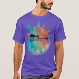 Guitar för färgstark geometrisk natur t shirt