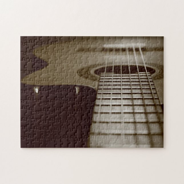 Guitar för musikinstrument pussel (Horisontell)