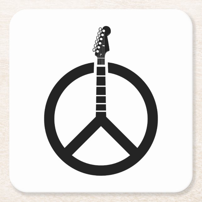 Guitar-Fredstecken Underlägg Papper Kvadrat (Framsidan)