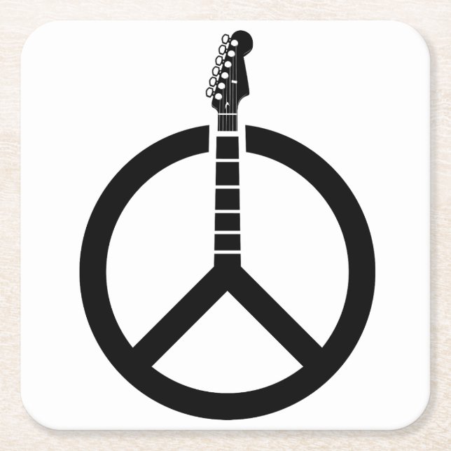 Guitar-Fredstecken Underlägg Papper Kvadrat (Framsidan)