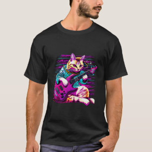 Guitar Funny Guitar Cat från sten (14) T Shirt