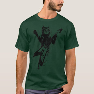 Guitar Funny Guitar Cat från sten (31) T Shirt