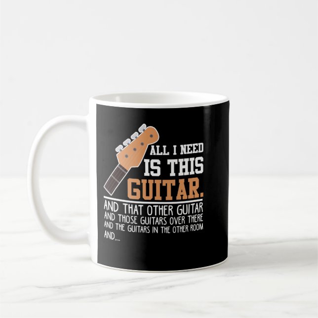 Guitar Funny Guitar Player Guitarist I need all Gu Kaffemugg (Vänster)