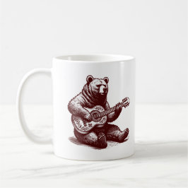 Guitar Funny Vild Djurgitarist Kaffemugg
