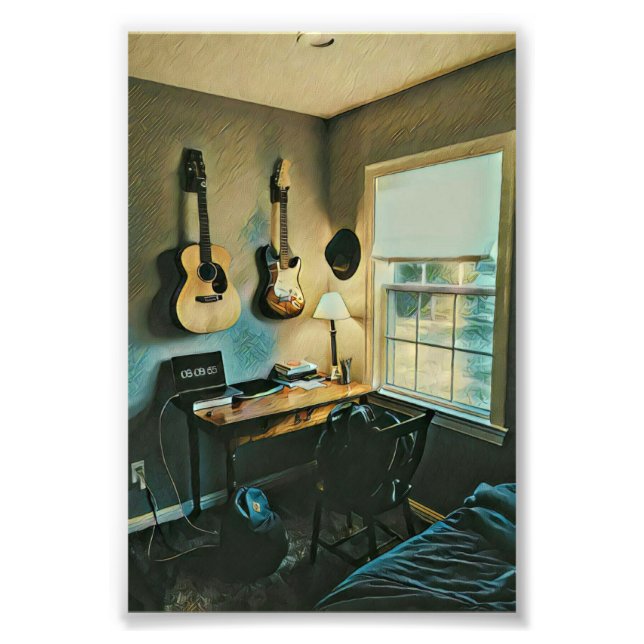 Guitar-gåvor till flickvän fototryck (Framsidan)