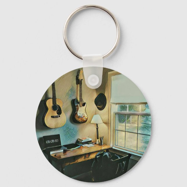 Guitar-gåvor till flickvän nyckelring (Framsida)