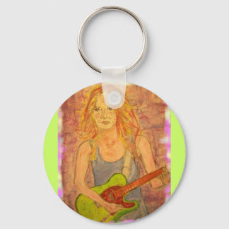 Guitar Girl Nyckelring