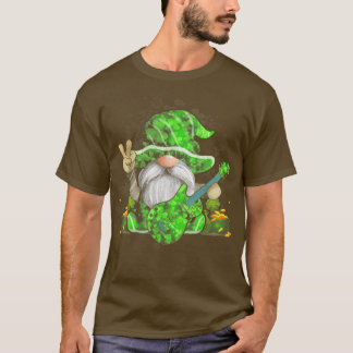 Guitar Gnomes Grönt Shamrock Patricks Day T Shirt