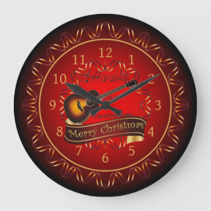 Guitar, God jul, Maroon & Black ~ Stor Klocka