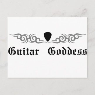 Guitar Goddess Tribal Vykort