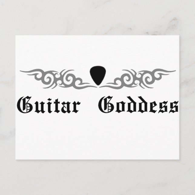 Guitar Goddess Tribal Vykort (Framsida)