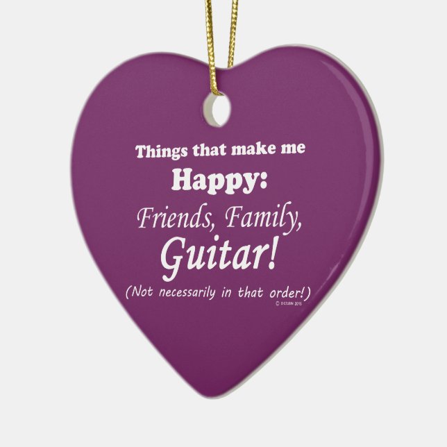 Guitar gör mig Lycklig Julgransprydnad Keramik (Vänster)