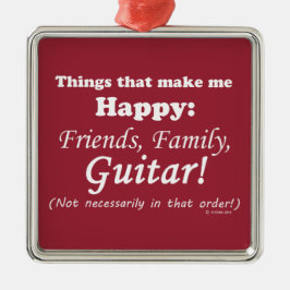 Guitar gör mig Lycklig Julgransprydnad Metall