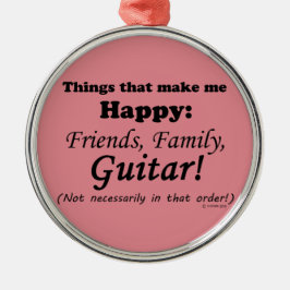 Guitar gör mig Lycklig Julgransprydnad Metall