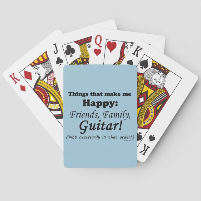 Guitar gör mig Lycklig Spel Kort (Baksidan)