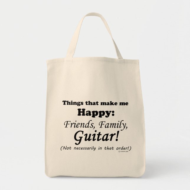 Guitar gör mig Lycklig Tygkasse (Framsidan)